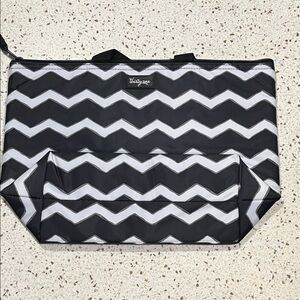 Thirty-One Black and White Chevron Thermal Tote